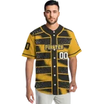 customized pittsburgh pirates edgy stripes black jersey best selling