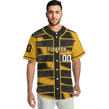 customized pittsburgh pirates edgy stripes black jersey fashion forward