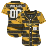 customized pittsburgh pirates edgy stripes black jersey best selling