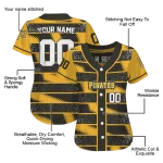 customized pittsburgh pirates edgy stripes black jersey best selling