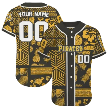 customized pittsburgh pirates pineapple palm geo black jersey best selling