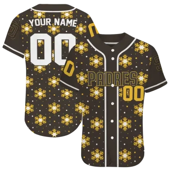 customized san diego padres snowflake festive brown jersey best selling