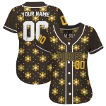 customized san diego padres snowflake festive brown jersey best selling