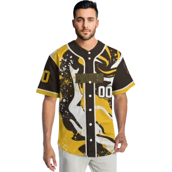 customized san diego padres splash swirl brown jersey fashion forward