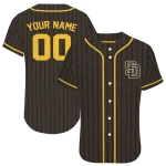 customized san diego padres stripe pattern brown jersey best selling