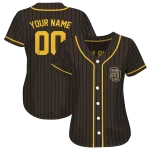 customized san diego padres stripe pattern brown jersey best selling