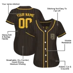 customized san diego padres stripe pattern brown jersey best selling