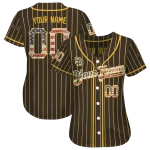 customized san diego padres vertical stripes brown jersey best selling