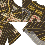 customized san diego padres vertical stripes brown jersey best selling