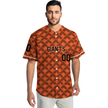 customized san francisco giants chevron interlock orange jersey fashion forward