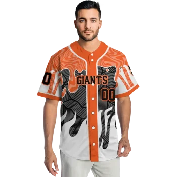 customized san francisco giants pattern drip orange white jersey fashion forward