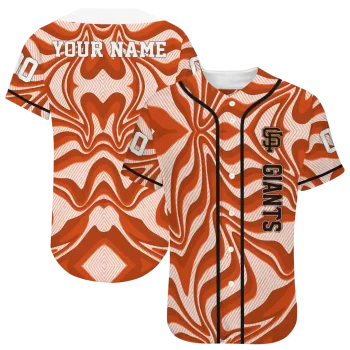 customized san francisco giants psychedelic curves orange jersey best selling