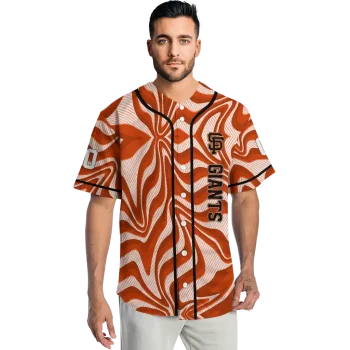 customized san francisco giants psychedelic curves orange jersey fashion forward