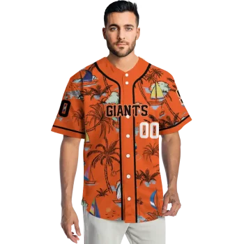 customized san francisco giants sailboat island orange jersey fashion forward