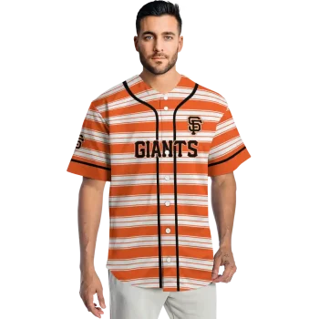 customized san francisco giants stripe layers orange white jersey fashion forward