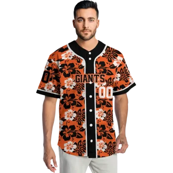 customized san francisco giants tropical hibiscus black jersey fashion forward