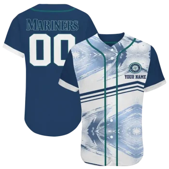customized seattle mariners arrow fade navy blue white jersey best selling