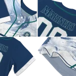 customized seattle mariners arrow fade navy blue white jersey best selling