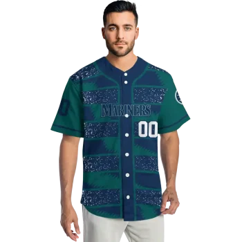 customized seattle mariners edgy stripes navy blue jersey fashion forward