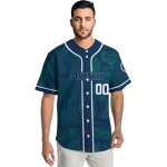 customized seattle mariners pineapple palm geo navy blue jersey best selling
