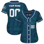 customized seattle mariners pineapple palm geo navy blue jersey best selling