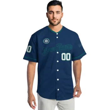 customized seattle mariners plain classic navy blue jersey fashion forward