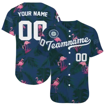 customized seattle mariners tropical flamingo navy blue jersey best selling