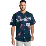 customized seattle mariners tropical flamingo navy blue jersey best selling