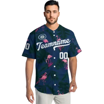 customized seattle mariners tropical flamingo navy blue jersey fashion forward