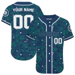 customized seattle mariners tropical hibiscus seashells navy blue jersey best selling