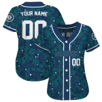 customized seattle mariners tropical hibiscus seashells navy blue jersey best selling