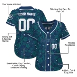 customized seattle mariners tropical hibiscus seashells navy blue jersey best selling