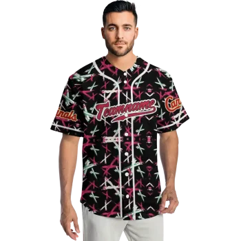 customized st louis cardinals abstract x black jersey fashion forward