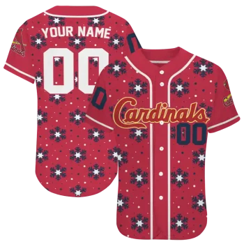 customized st louis cardinals snowflake festive red jersey best selling