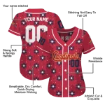 customized st louis cardinals snowflake festive red jersey best selling