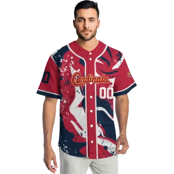 customized st louis cardinals splash swirl red jersey fashion forward