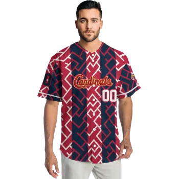 customized st louis cardinals squares grid red jersey fashion forward
