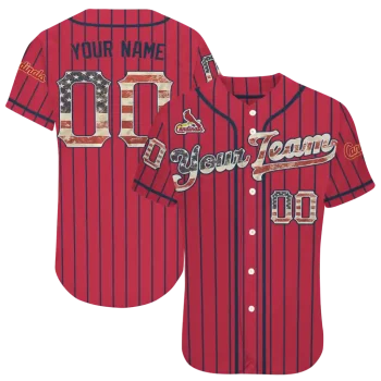 customized st louis cardinals vertical stripes red jersey best selling