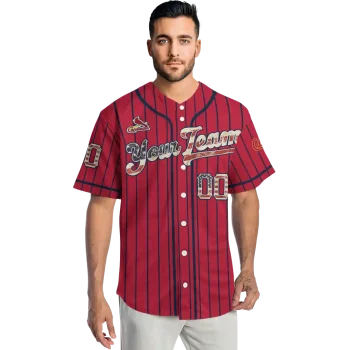 customized st louis cardinals vertical stripes red jersey fashion forward