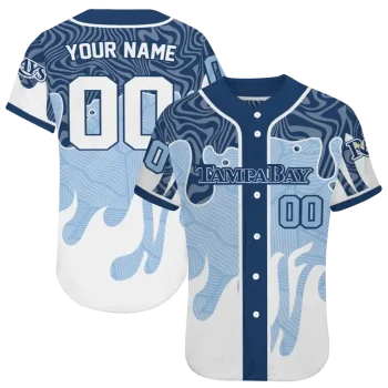 customized tampa bay rays pattern drip navy white jersey best selling