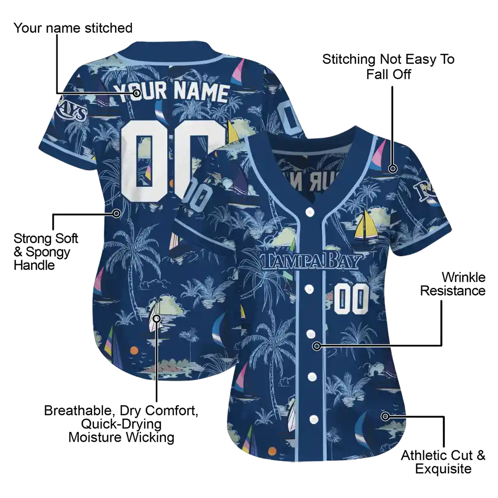 customized tampa bay rays sailboat island navy jersey latest model customized tampa bay rays sailboat island navy jersey latest model