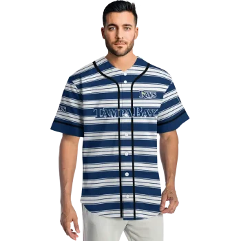 customized tampa bay rays stripe layers navy white jersey fashion forward