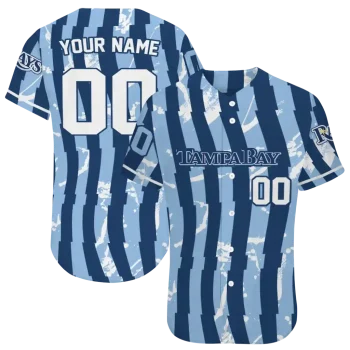 customized tampa bay rays stripe paint navy jersey best selling