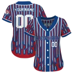customized texas rangers blazing stripes blue jersey best selling