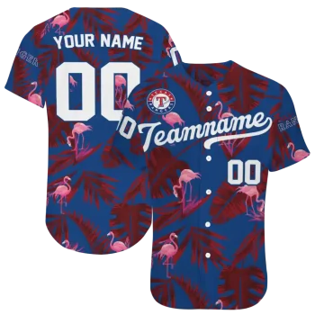 customized texas rangers tropical flamingo blue jersey best selling