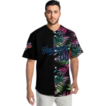 customized toronto blue jays palm leaf black jersey best selling