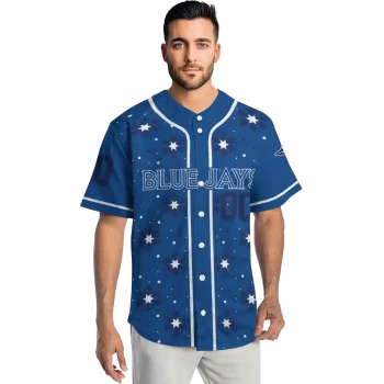 customized toronto blue jays snowflake festive blue jersey fashion forward