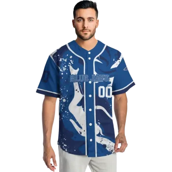 customized toronto blue jays splash swirl blue jersey fashion forward