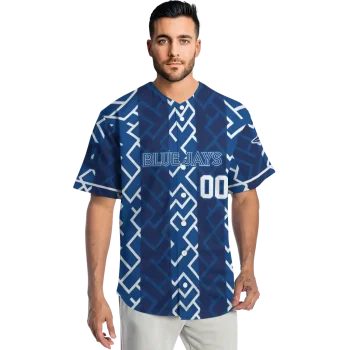 customized toronto blue jays squares grid blue jersey fashion forward