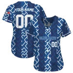 customized toronto blue jays squares grid blue jersey best selling